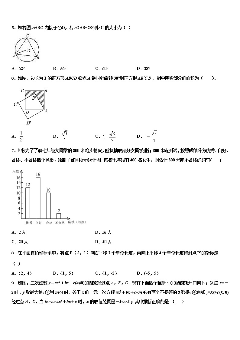 浙江杭州拱墅区锦绣育才2021-2022学年中考试题猜想数学试卷含解析02
