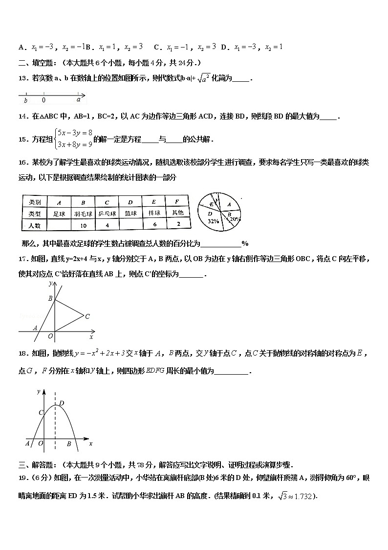 浙江省杭州北干重点达标名校2021-2022学年中考数学模拟预测题含解析03