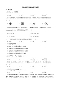 天津市河西区2022年八年级上学期期末数学试题及答案