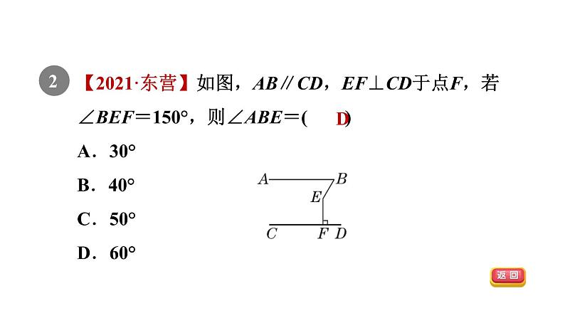 人教版七年级数学下册集训课堂练素养2.平行线中常见作辅助线的两技巧九类型课件06