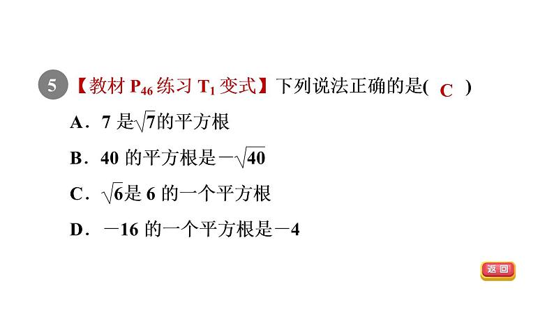 人教版七年级数学下册6.1.3目标一平方根及其性质课件第7页