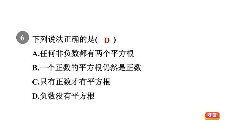 人教版七年级数学下册6.1.3目标一平方根及其性质课件第8页