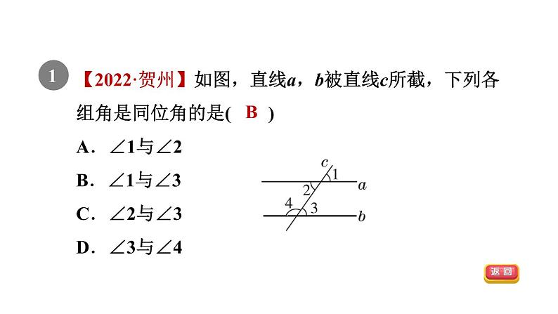 人教版七年级数学下册5.1.4同位角、内错角、同旁内角课件第3页