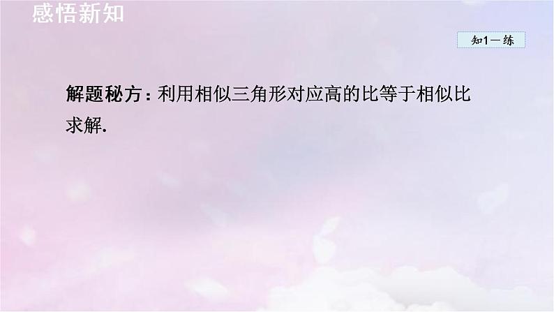 人教版数学九年级下册27.2.2相似三角形的性质课件第6页