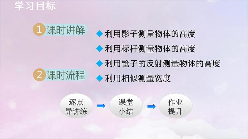 人教版数学九年级下册27.2.3相似三角形应用举例课件第2页