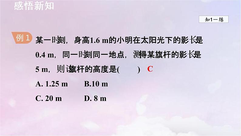 人教版数学九年级下册27.2.3相似三角形应用举例课件第5页