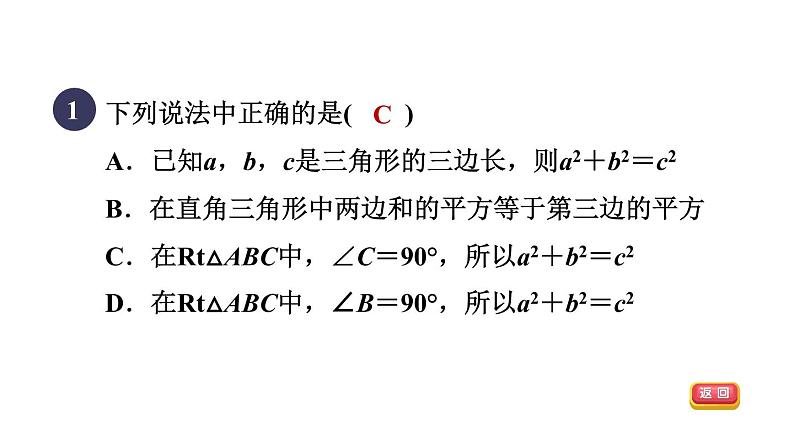 人教版数学八年级下册17.1.1目标一勾股定理课件第3页