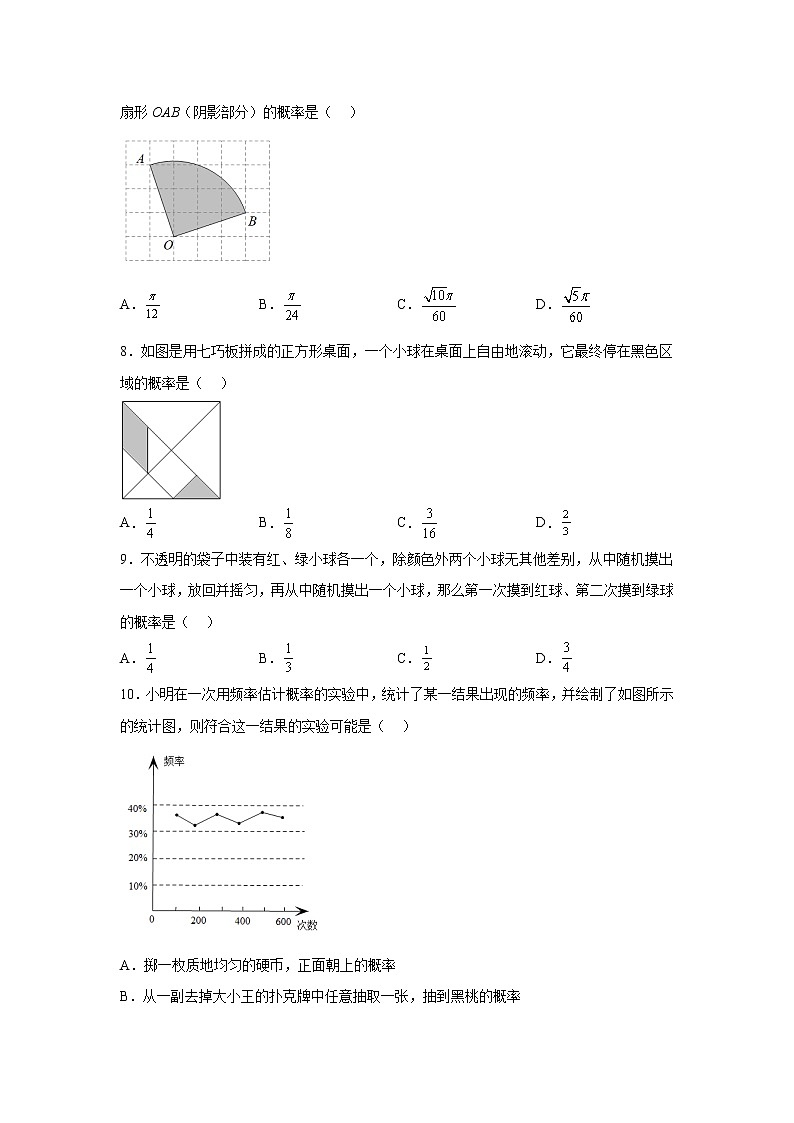 人教版 九上 《概率》单元能力测试卷（四） 原卷+解析02