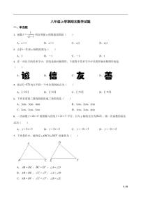 安徽省安庆市岳西县2022年八年级上学期期末数学试题(附答案）