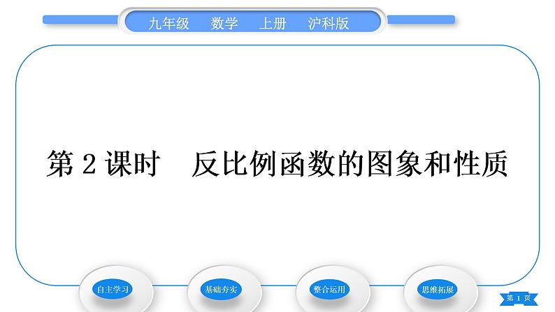 沪科版九年级数学上第21章二次函数与反比例函数21.5反比例函数第2课时反比例函数的图象和性质习题课件01