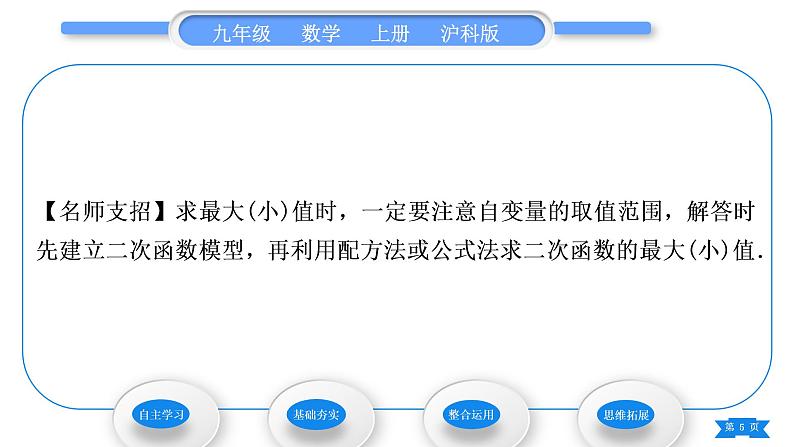 沪科版九年级数学上第21章二次函数与反比例函数21.6综合与实践获取最大利润习题课件第5页