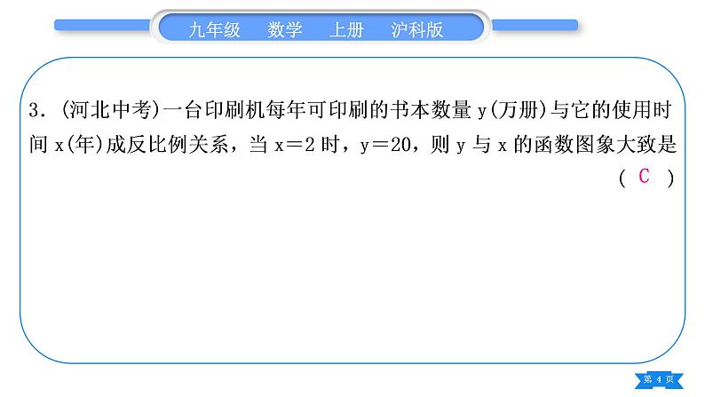 沪科版九年级数学上第21章二次函数与反比例函数基本功强化训练(二)反比例函数的实际应用习题课件第4页