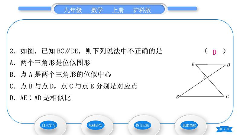 沪科版九年级数学上第22章相似形22.4图形的位似变换第1课时位似变换习题课件第7页