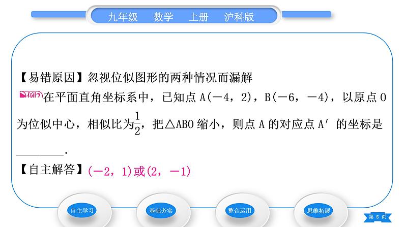 沪科版九年级数学上第22章相似形22.4图形的位似变换第2课时平面直角坐标系中图形的位似变换习题课件05