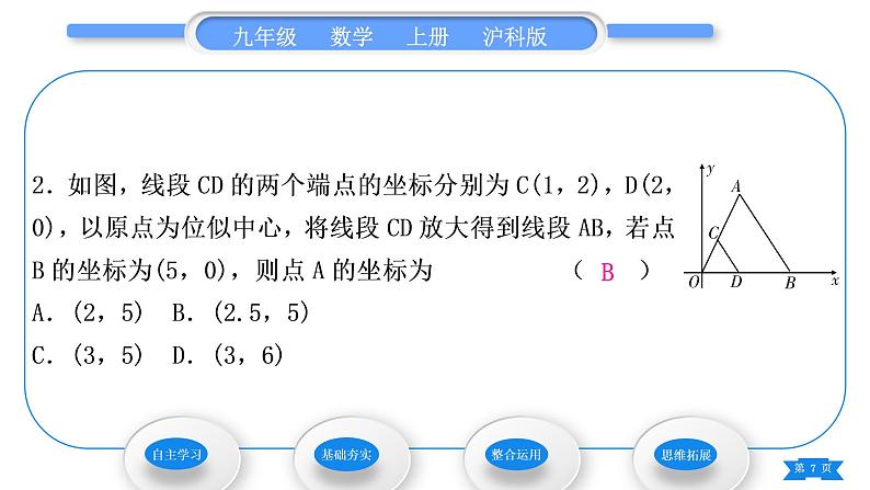 沪科版九年级数学上第22章相似形22.4图形的位似变换第2课时平面直角坐标系中图形的位似变换习题课件07