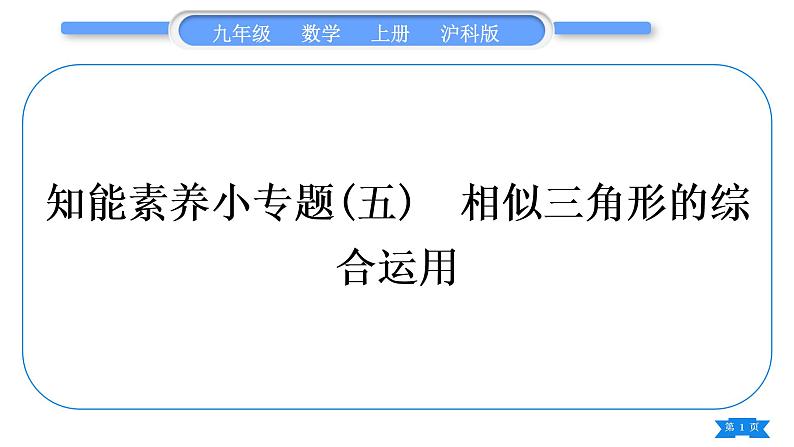 沪科版九年级数学上第22章相似形知能素养小专题(五)相似三角形的综合运用习题课件第1页