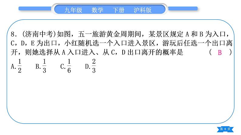 沪科版九年级数学下第26章概率初步章末复习与提升习题课件08