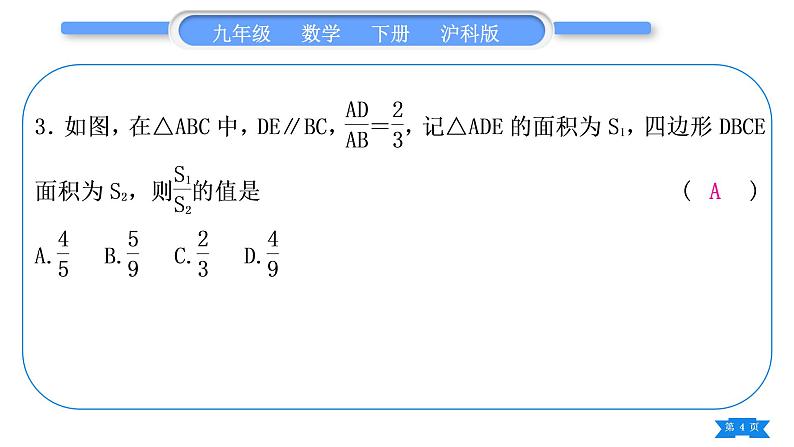 沪科版九年级数学下期末复习专题(三)相似形习题课件04