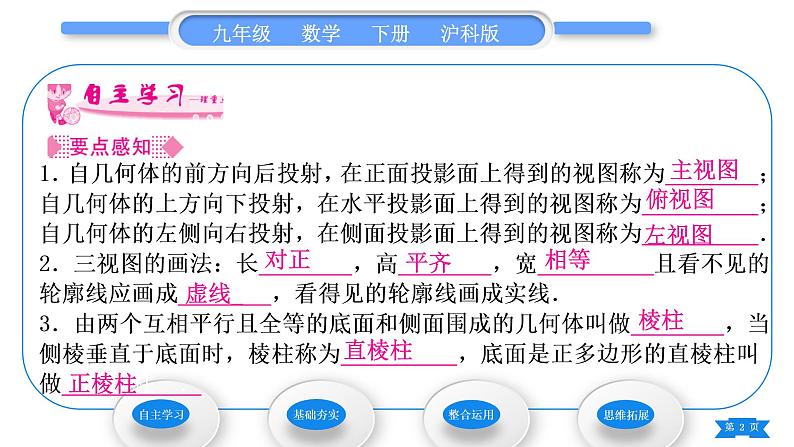 沪科版九年级数学下第25章投影与视图25.2三视图习题课件02