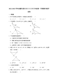 新疆乌鲁木齐市第六十八中学2022-2023学年八年级上学期期中数学试卷 (含答案)