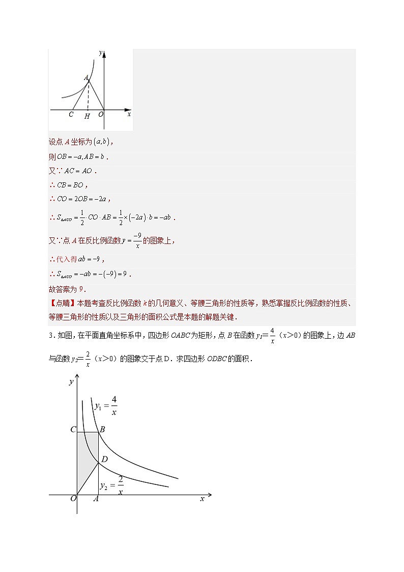 专题01 已知k求面积-【微专题】最新九年级数学下册常考点微专题提分精练（人教版）02
