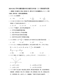 2020-2021学年安徽省滁州市全椒县七年级（上）期末数学试卷