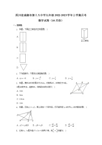 四川省成都市第十八中学2022-2023学年九年级上学期月考数学试卷(含答案)