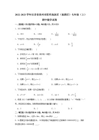 江苏省泰州市医药高新区(高港区)2022-2023学年七年级上学期期中考试数学试卷(含答案)