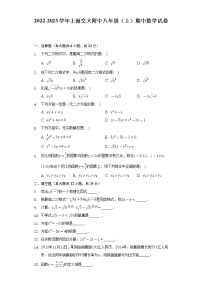 上海交通大学附属中学2022-2023学年八年级上学期期中数学试卷(含答案)