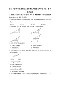 浙江省丽水市青田县八校联考 2022-2023学年八年级上学期期中数学试卷(含答案)