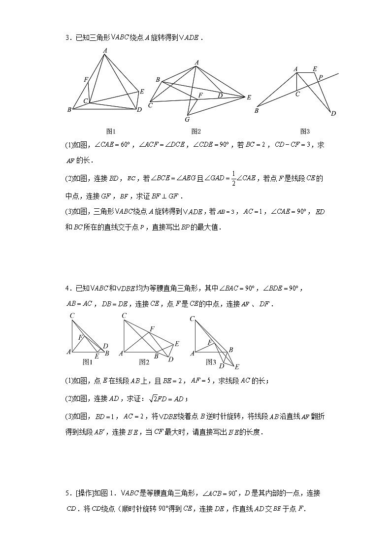 2023年九年级中考数学复习：几何探究压轴题第2页