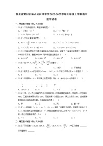 湖北省黄冈市浠水县河口中学2022-2023学年七年级上学期期中数学试卷(含答案)