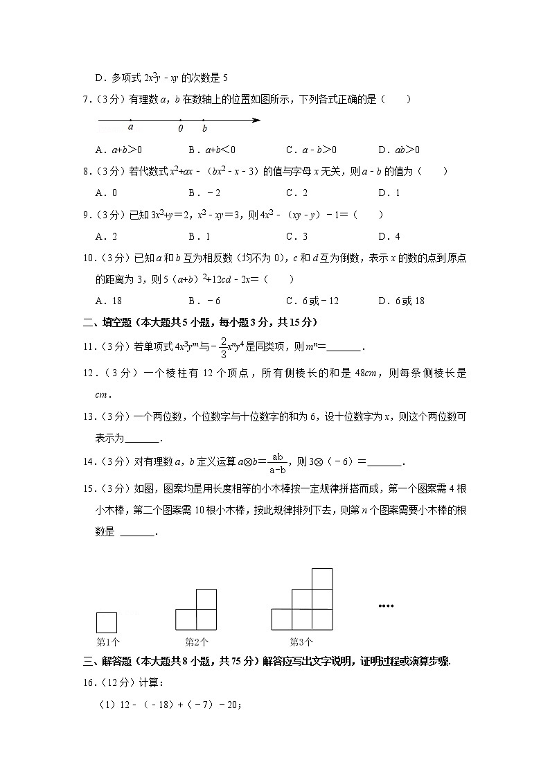 山西省运城市2021-2022学年七年级（上）期中数学试卷(含答案)第2页
