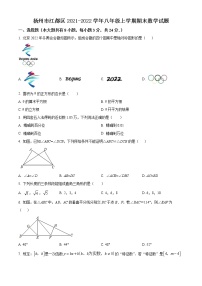 扬州市江都区2021-2022学年八年级上学期期末数学试题（含解析）