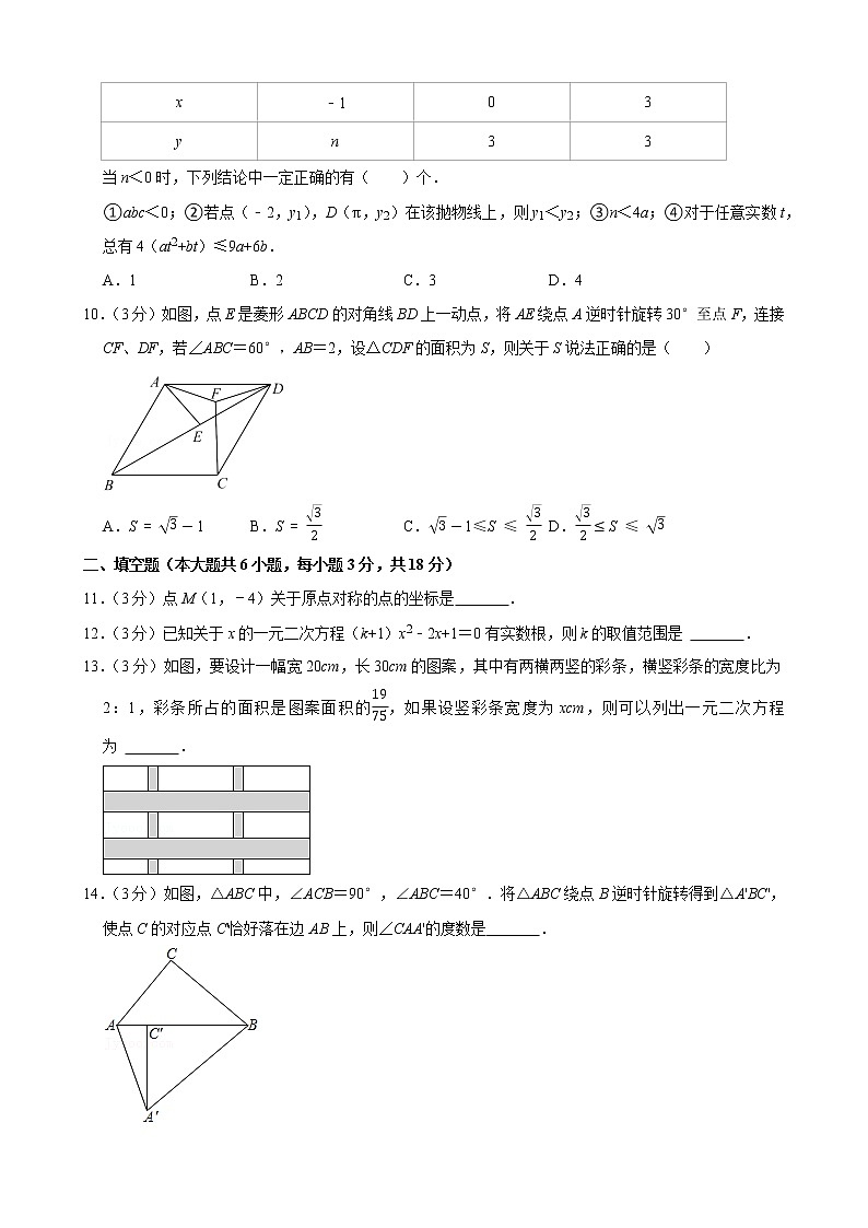 2021-2022学年湖北省武汉市武昌区拼搏联盟九年级（上）期中数学试卷第2页