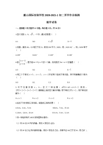 麓山国际实验学校2020-2021学年度八上入学考试数学试卷