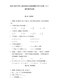 上海市徐汇区南洋模范中学2022-2023学年八年级上学期期中数学试卷(含答案)