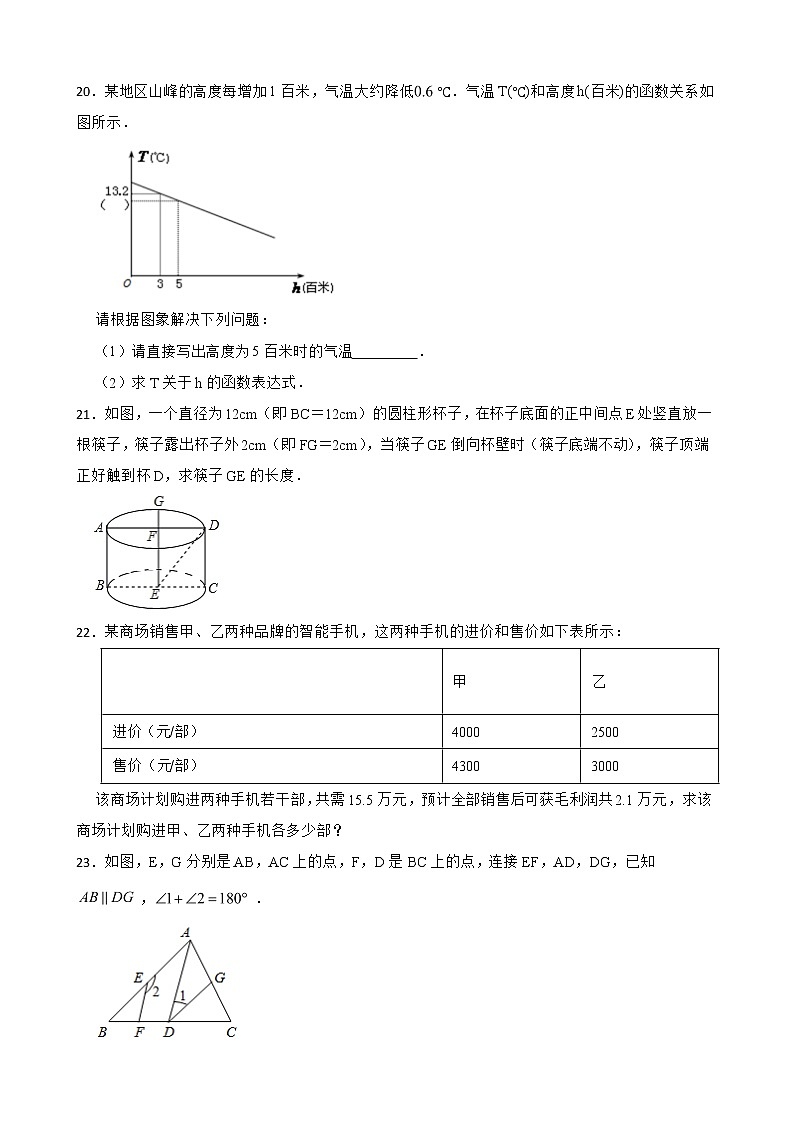 广东省河源市紫金县2022年八年级上学期期末数学试题及答案03