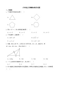 广东省惠州市惠城区2022年八年级上学期期末数学试题及答案