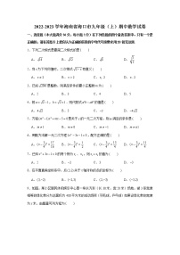 海南省海口市2022-2023学年九年级上学期期中数学试卷(含答案)