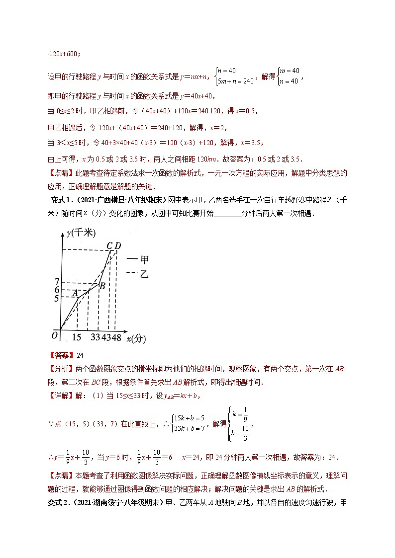 专题03 一次函数中的应用题常见题型 专项讲练-【高频考点】最新八年级数学下册高频考点专题突破（人教版）02