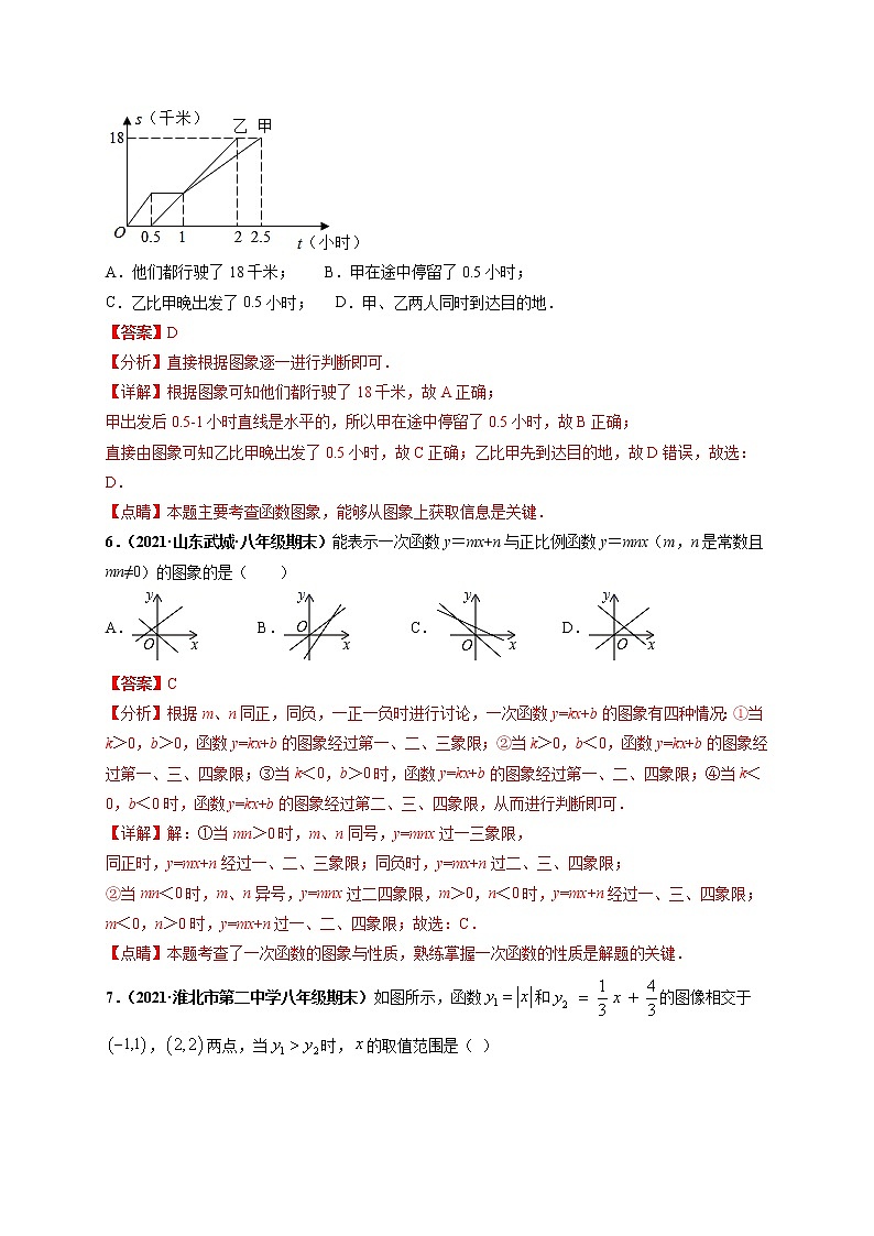第十九章 一次函数  章末检测卷-【高频考点】最新八年级数学下册高频考点专题突破（人教版）03