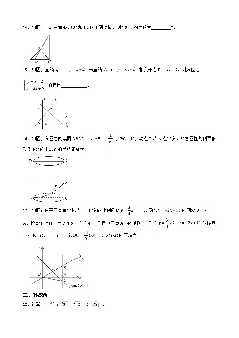 广东省揭阳市揭东区2022年八年级上学期期末数学试题及答案第3页