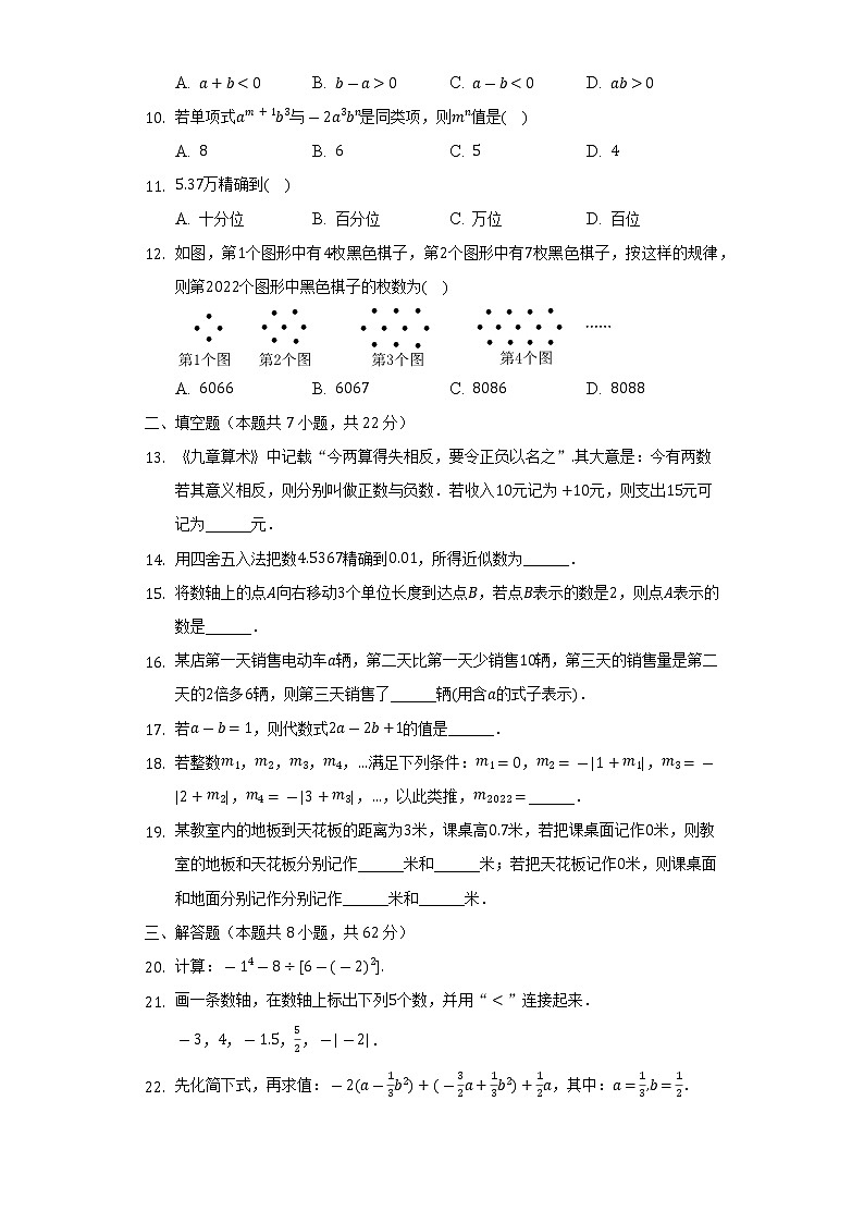 2022-2023学年广西河池市宜州区七年级（上）期中数学试卷（含解析）第2页