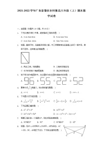 2021-2022学年广东省肇庆市怀集县八年级（上）期末数学试卷（含解析）