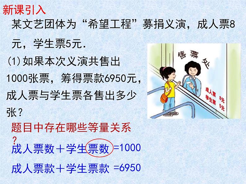 5.5应用一元一次方程—“希望工程”义演课件2022-2023学年北师大版七年级数学上册02