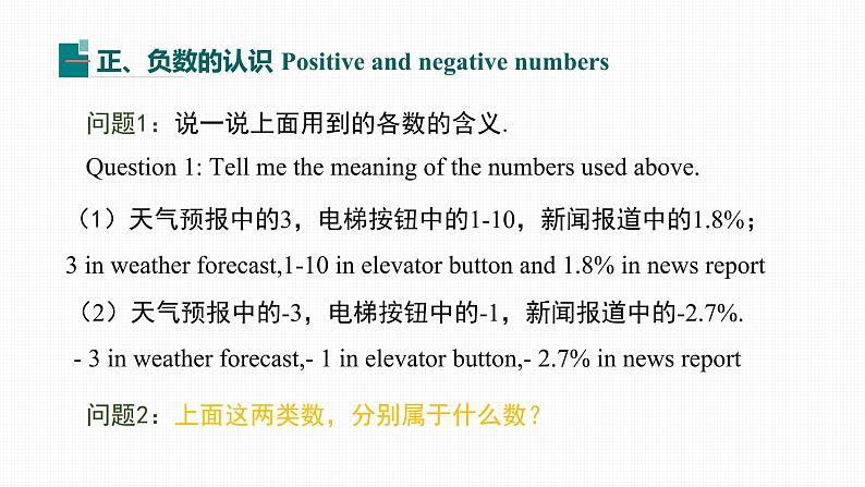 1.1 正数和负数 Positive and Negative Numbers 课件07