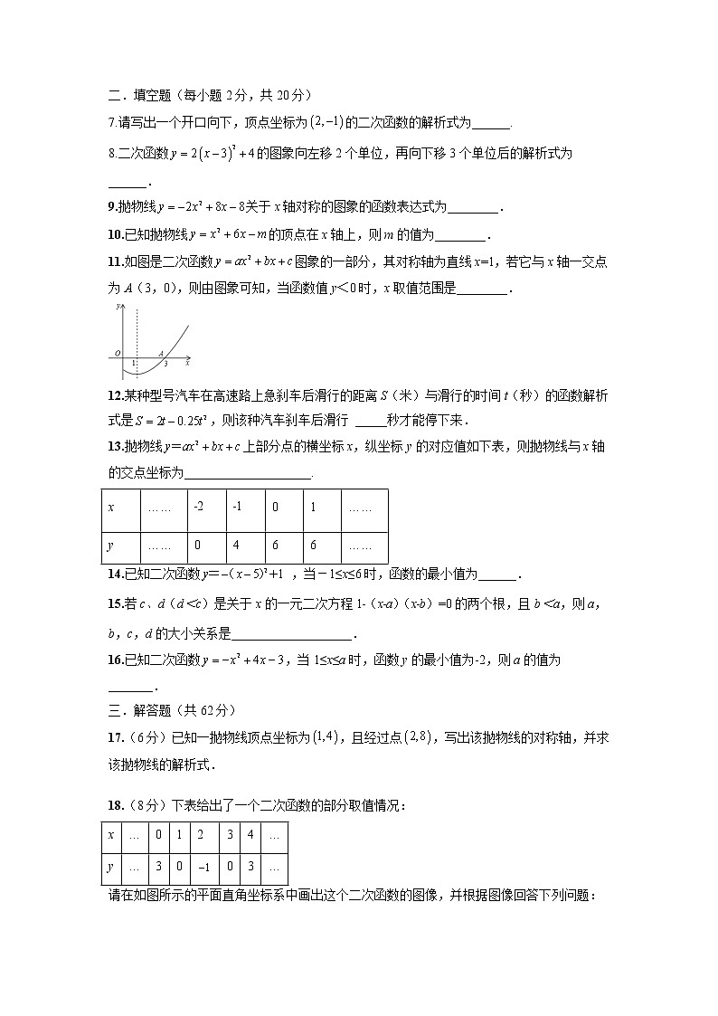 第5章 二次函数（基础卷）（原卷版）第2页