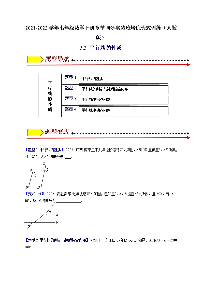 5.3平行线的性质（题型专攻）-最新七年级数学下册章节同步实验班培优题型变式训练（人教版）01