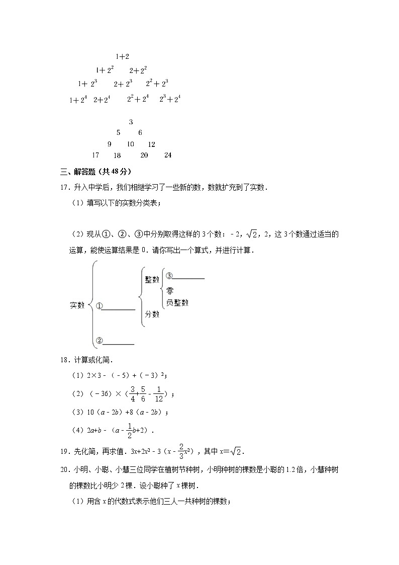 2022-2023学年浙江省宁波市鄞州区宋诏桥中学七年级（上）期中数学试卷(解析版)03
